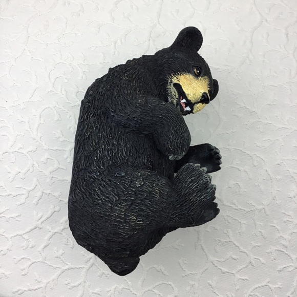Bear Candle Holder Black Bear Cabin UpsideDown Figurine Candlesticks L10”xw6”xT6 - Picture 4 of 8